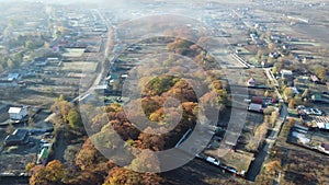 Aerial view, countryside, views of various buildings, forest, private houses