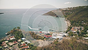 Aerial view of Cousteau Reserve, Lagoon, Ilets Pigeons, Malendure beach, Bouillante, Guadeloupe, Caribbean