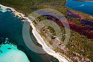 Aerial view of the Cozumel island, Quintana Roo, Mexico