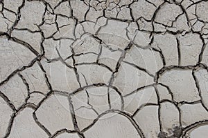 Aerial view of a cracks in the ground, deep crack, cracked desert landscape, effects of heat and drought. effects of global