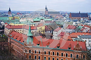 Aerial view of Cracow Poland