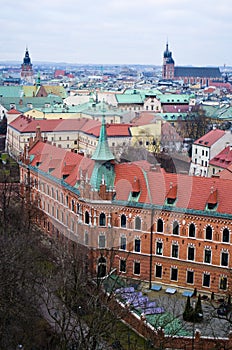 Aerial view of Cracow Poland photo