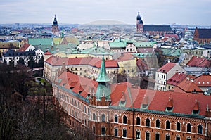 Aerial view of Cracow Poland photo