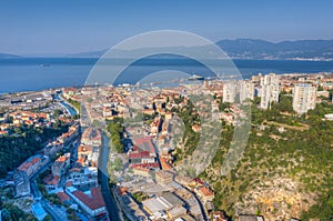 Aerial view of Croatian city Rijeka