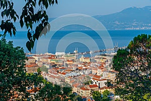 Aerial view of Croatian city Rijeka