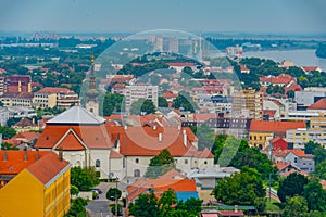 Aerial view of Croatian town Vukovar