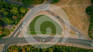 Aerial view of the crossed roads in Whitestone Walk, Hampstead