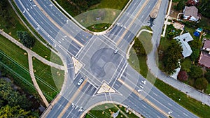 Aerial view of a crossroad in Greensboro, North Carolina, USA photo