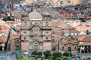 Aerial view of Cuzco city in the peruvian Andes