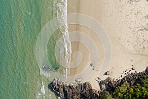 Aerial view of Daintree region beach