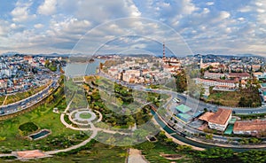 Aerial view of Dalat city. The city is located on the Langbian Plateau in the southern parts of the Central Highlands