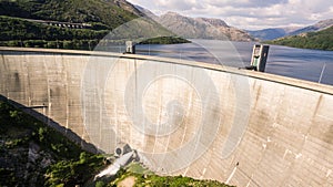 Aerial view of Dam of Vilarinho da Furna on Rio Homem, Portugal photo