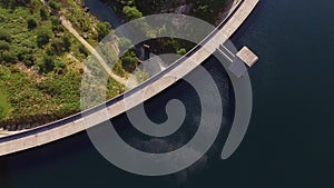 Aerial view of Dam of Vilarinho da Furna on Rio Homem, Portugal