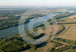 Aerial View of Danube in Hungary