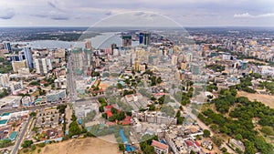 Aerial view of Dar es Salaam city, Tanzania