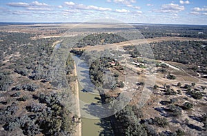 Aerial view of the Darling river