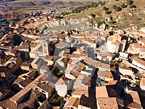 Aerial view of Daroca with Basilica