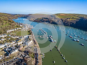 An aerial view of Dartmouth in Devon, UK