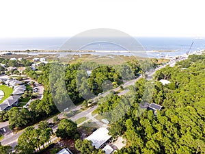 Aerial view of Dauphin Island, Alabama