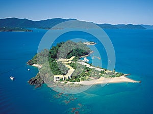 Aerial view of Daydream island . photo