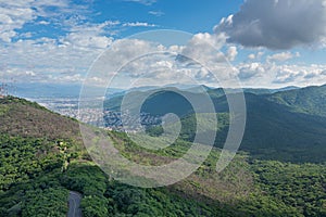 Aerial view of the 20 de Febrero hill with the city of Salta behind photo