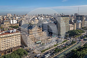 Aerial view of 9 de Julio Avenue - Buenos Aires, Argentina photo