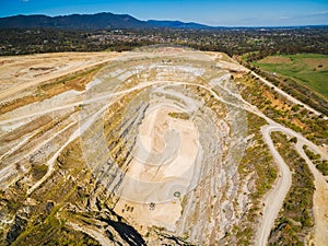 Aerial view of decommisioned limestone mine.