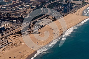 aerial view of deickweiler state park beach off the coast of El Segundo photo