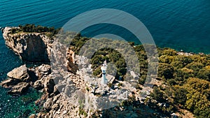 aerial view of delikli ada island near Dalyan in turkye