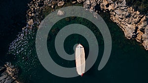 aerial view of delikli ada island near Dalyan in turkye