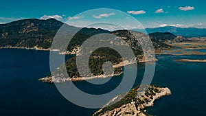 aerial view of delikli ada island near Dalyan in turkye