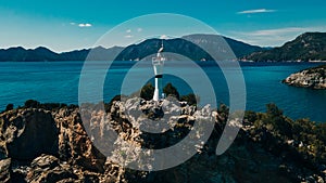 aerial view of delikli ada island near Dalyan in turkye