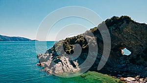 aerial view of delikli ada island near Dalyan in turkye