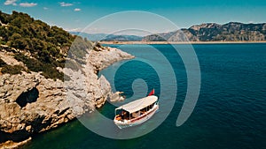 aerial view of delikli ada island near Dalyan in turkye