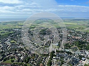 Aerial view on Den Burg, Texel