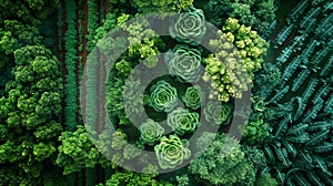 Aerial View of Dense Forest Canopy