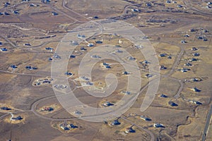 Aerial view of Denver city suburban