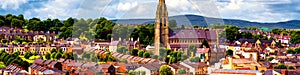 Aerial view of Derry Londonderry city center in Northern Ireland, UK