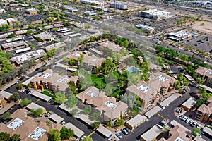 Aerial view desert Avondale small town city near of state capital Phoenix Arizona