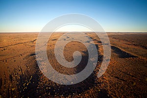 Aerial View of Desert Outback Australia at Sunset