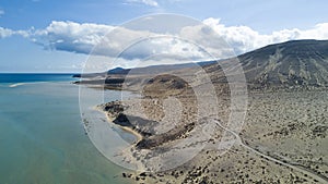 Aerial view of deserted beach