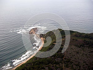 Vista aérea de abandonado línea costera 