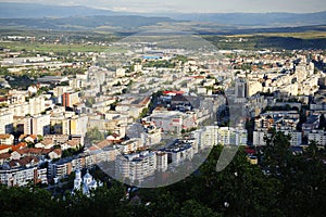 Aerial view of Deva city, Hunedoara county, Romania