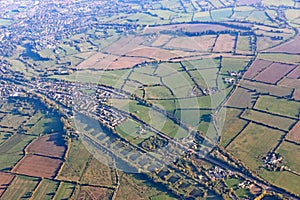 Aerial view of Devizes and the Caen hill locks
