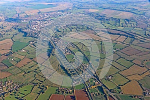 Aerial view of Devizes and the Caen hill locks