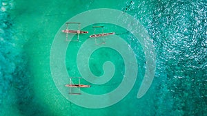 Aerial view of the dhows of fishermen in Stone Town, Zanzibar