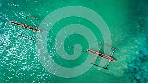 Aerial view of the dhows of fishermen in Stone Town, Zanzibar