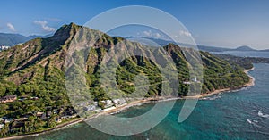 Aerial View Diamond Head Crater Honolulu Hawaii