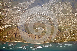 Aerial View Diamond Head Hawaii