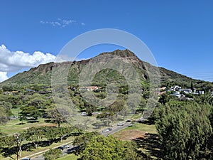 Aerial view of Diamondhead and Kapiolani Park